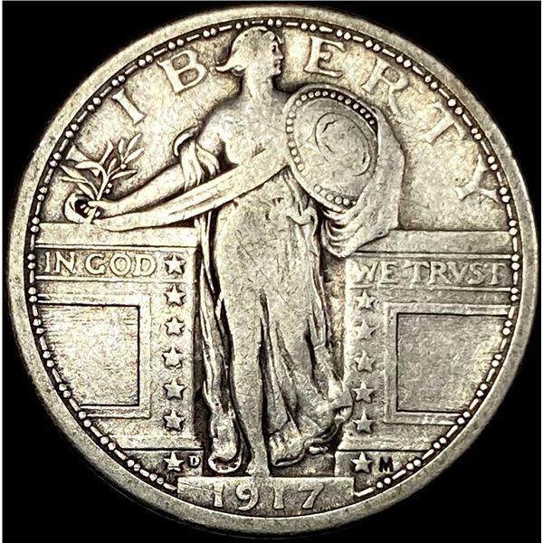 1917-D Type 1 Standing Liberty Quarter  LIGHTLY CIRCULATED