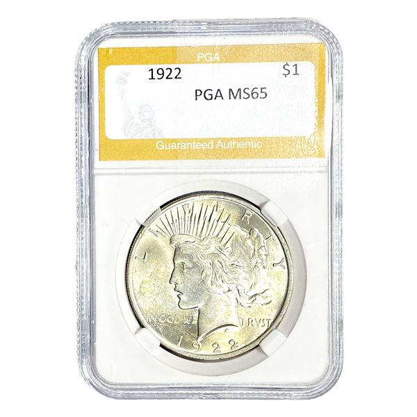 1922 Silver Peace Dollar PGA MS65