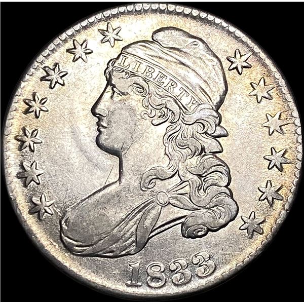 1833 Silver Capped Bust Half Dollar CLOSELY  UNCIRCULATED