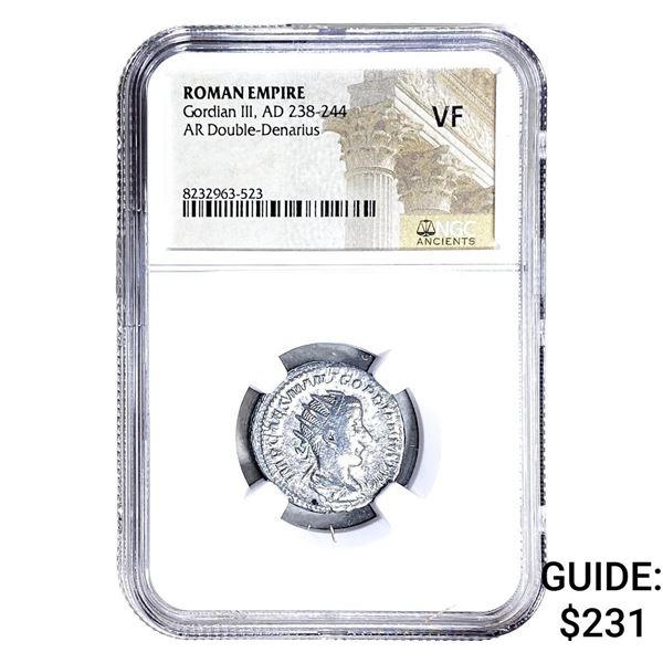 Roman Gordian III, AD 238-244 AR Dbl-Denarius NGC VF