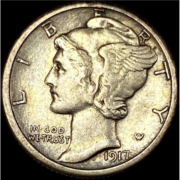 1917-S Silver Mercury Dime NEARLY  UNCIRCULATED
