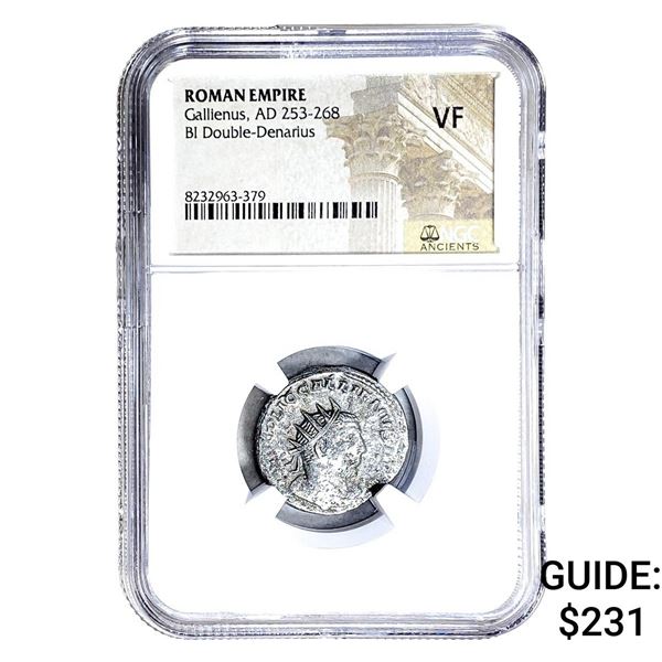 Roman Gallienus, AD 253-268 BI Dbl-Denarius NGC VF