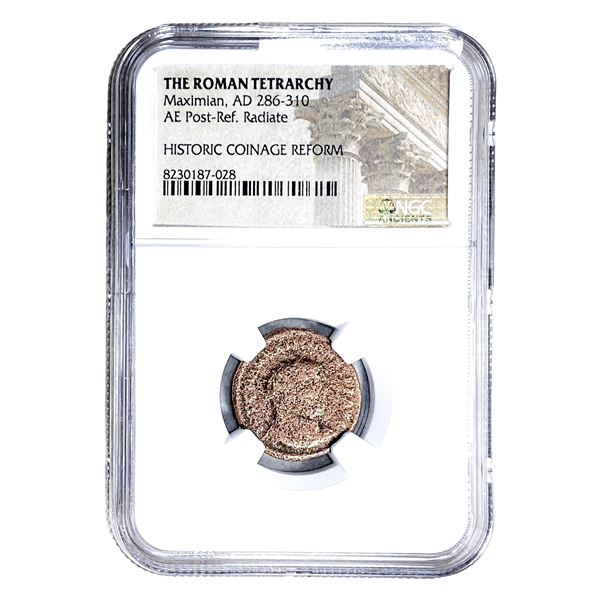 Roman Tetrarchy Maximian, AD 286-310 AE Post-Ref. Radiate NGC