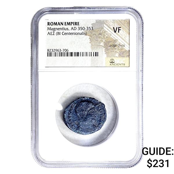 Roman Magnentius,AD 350-353 AE2(BI Centenionalis) NGC VF
