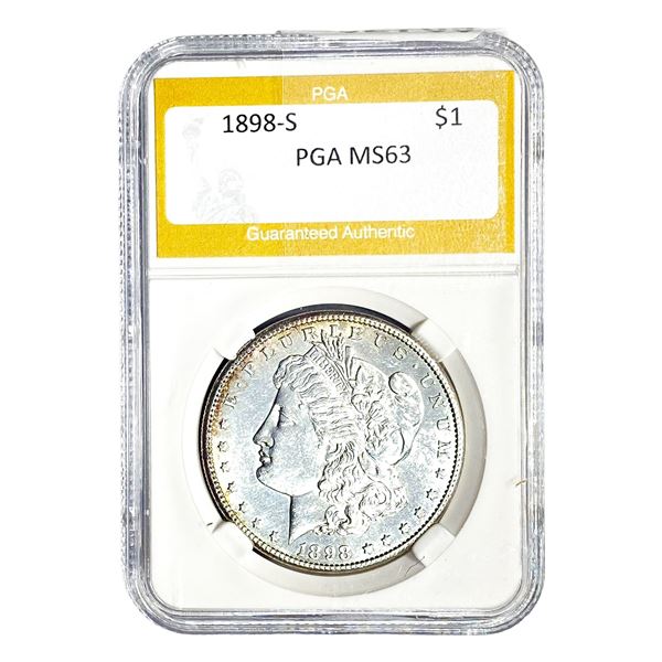 1898-S Morgan Silver Dollar PGA MS63