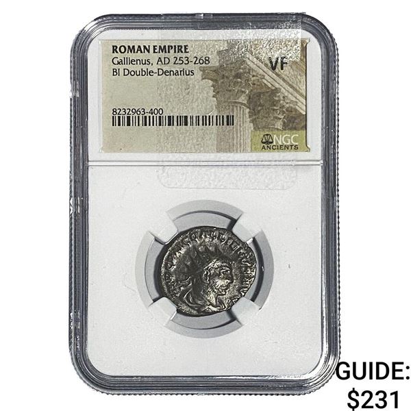Roman Gallienus, AD 253-268 BI Dbl-Denarius NGC VF