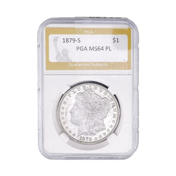 1879-S Morgan Silver Dollar PGA MS64 PL