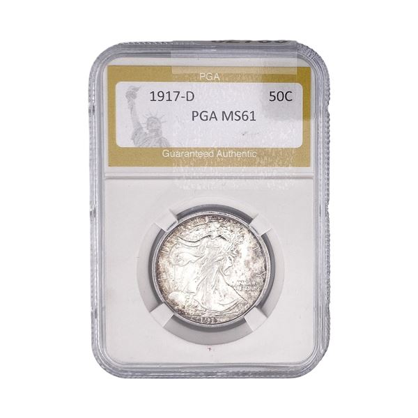 1917-D Walking Liberty Half Dollar PGA MS61