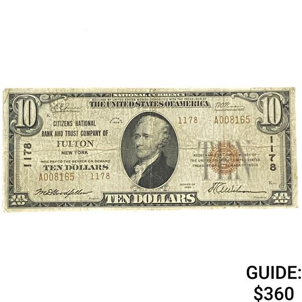 1929 $10 Citizens National Bank, Fulton NY