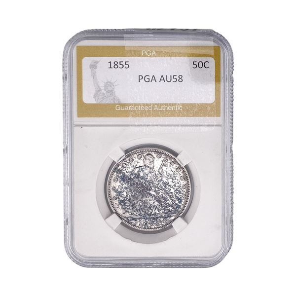 1855 Seated Liberty Half Dollar PGA MS58