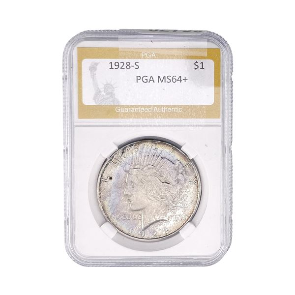 1928-S Silver Peace Dollar PGA MS64+