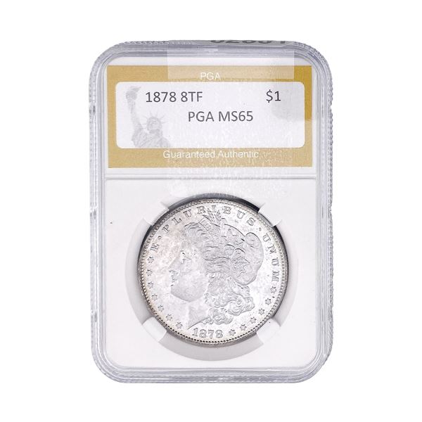 1878 8TF Morgan Silver Dollar PGA MS65