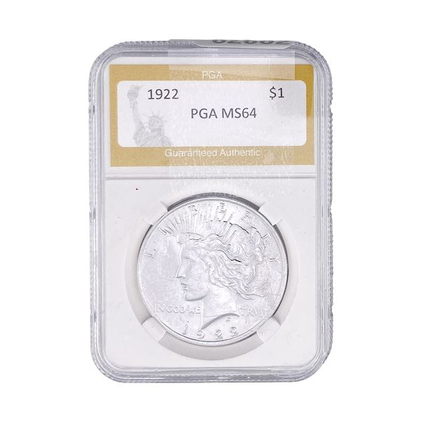 1922 Silver Peace Dollar PGA MS64
