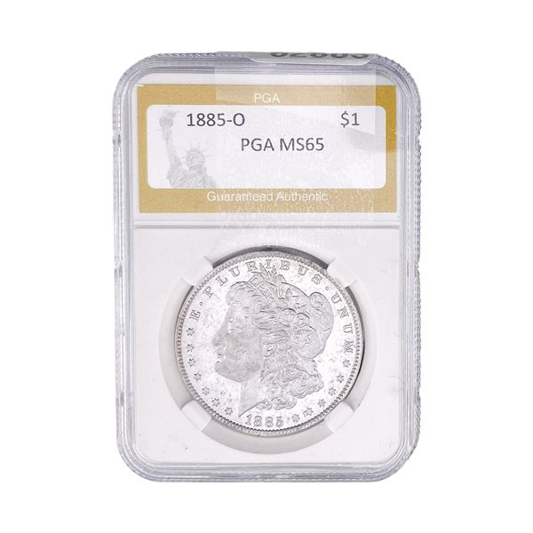 1885-O Morgan Silver Dollar PGA MS65