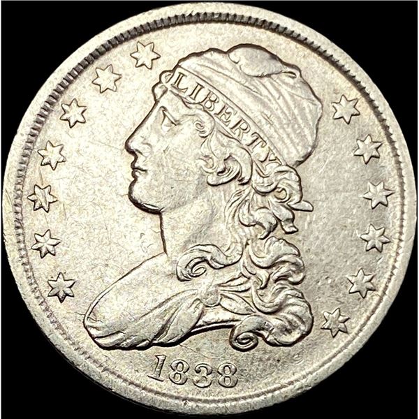 1838 Capped Bust Silver Quarter CLOSELY  UNCIRCULATED