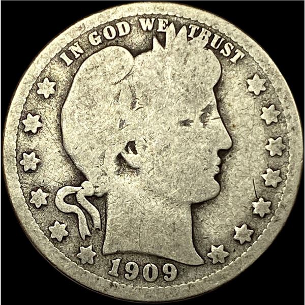 1909-O Barber Silver Quarter NICELY  CIRCULATED