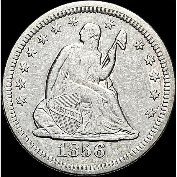 1856-O Silver Seated Liberty Quarter LIGHTLY  CIRCULATED