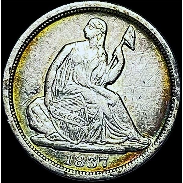 1837 Seated Liberty Half Dime No Stars CHOICE  AU