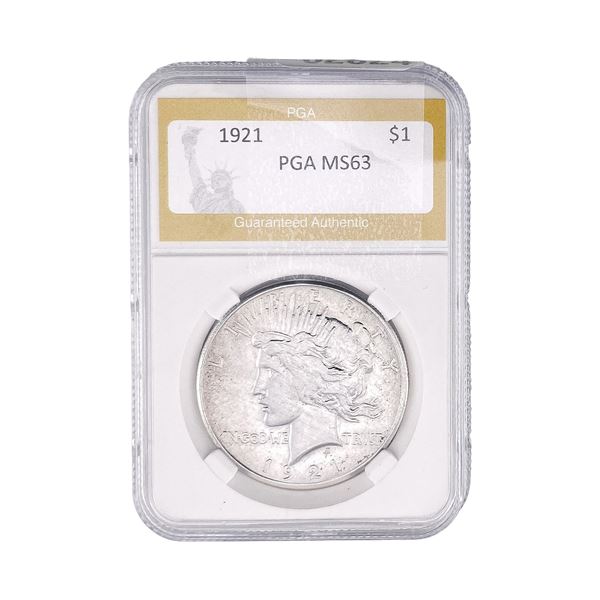 1921 Silver Peace Dollar PGA MS63