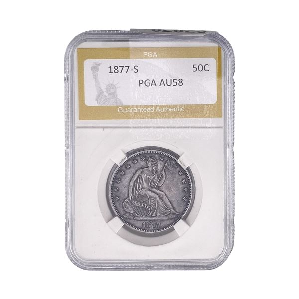 1877-S Seated Liberty Half Dollar PGA AU58