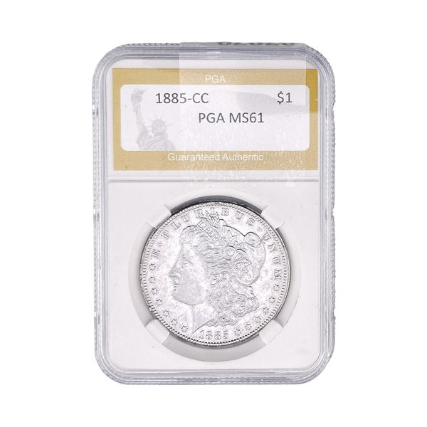 1885-CC Morgan Silver Dollar PGA MS61