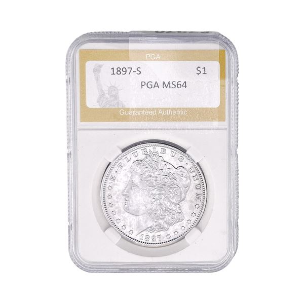 1897-S Morgan Silver Dollar PGA MS64
