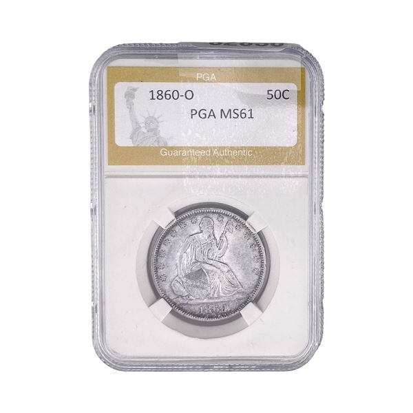 1860-O Seated Liberty Half Dollar PGA MS61