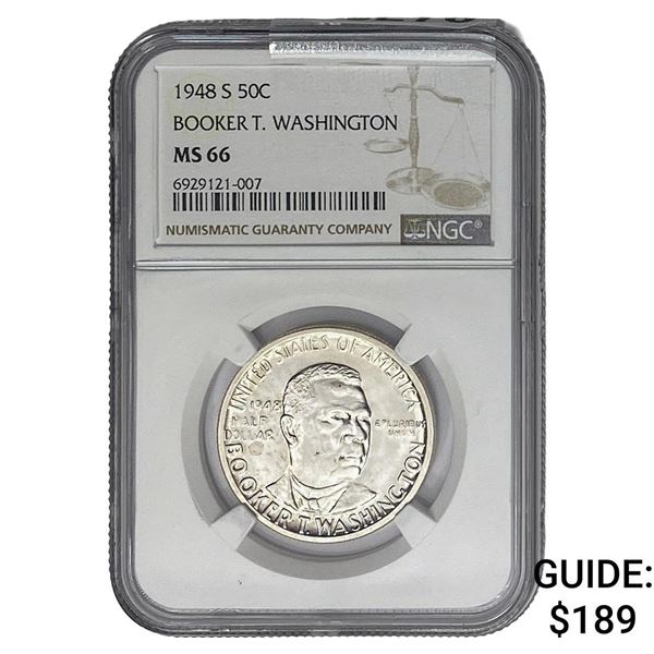 1948 Booker T Half Dollar NGC MS66