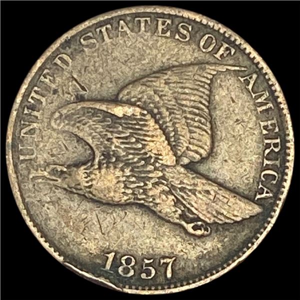 1857 Copper-Nickel Flying Eagle Cent NEARLY  UNCIRCULATED