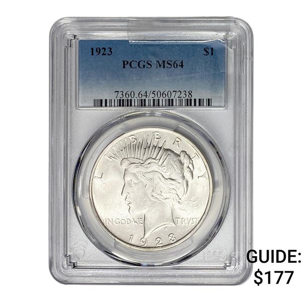 1923 Silver Peace Dollar PCGS MS64