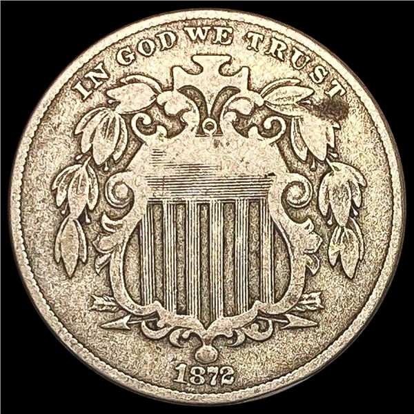 1872 Shield Nickel NICELY CIRCULATED