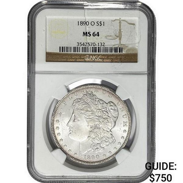 1890-O Morgan Silver Dollar NGC MS64
