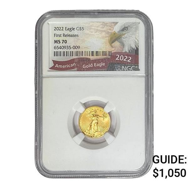 2022 $5 Gold Half Eagle NGC MS70