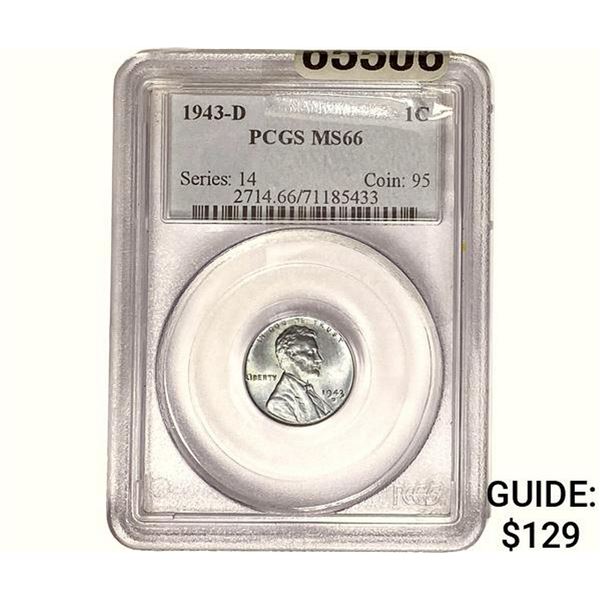 1943-D Wheat Cent PCGS MS66