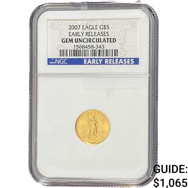 2007 $5 Gold Half Eagle NGC GEM UNC