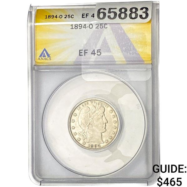 1894-O Barber Quarter ANACS EF45