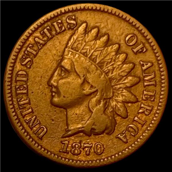 1870 Indian Head Cent ABOUT UNCIRCULATED