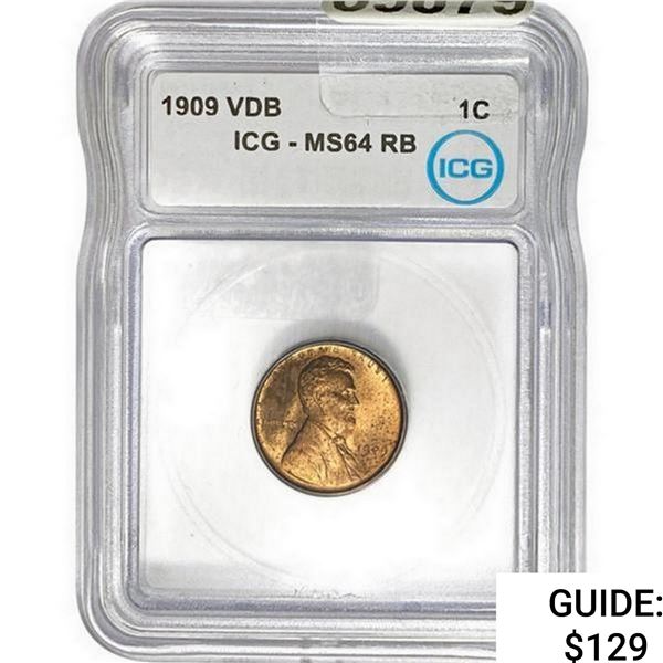 1909 Wheat Cent ICG MS64 RB VDB