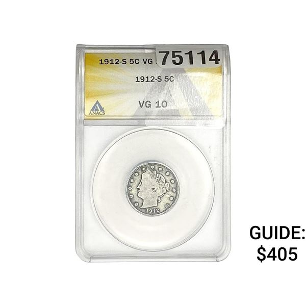 1912-S Liberty Victory Nickel ANACS VG40