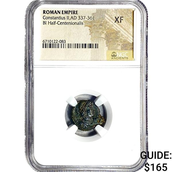 Roman BI Half-Centenionalis Constant II,AD337-361 NGC XF