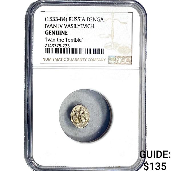 1533-84 Russia Denga Ivan IV Vasilyevich Terrible NGC Genuine