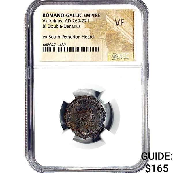 Romano-Gallic Victorinus, AD269-271 BI Dbl-Denarius NGC VF