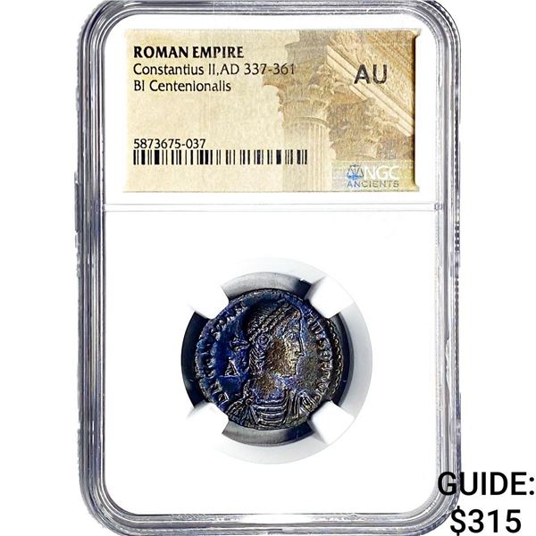 Roman Constantius II, AD 337-361 BI Centenionalis NGC AU
