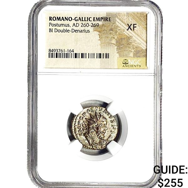 Romano-Gallic Postumus,AD260-269 BI Dbl-Denarius NGC XF