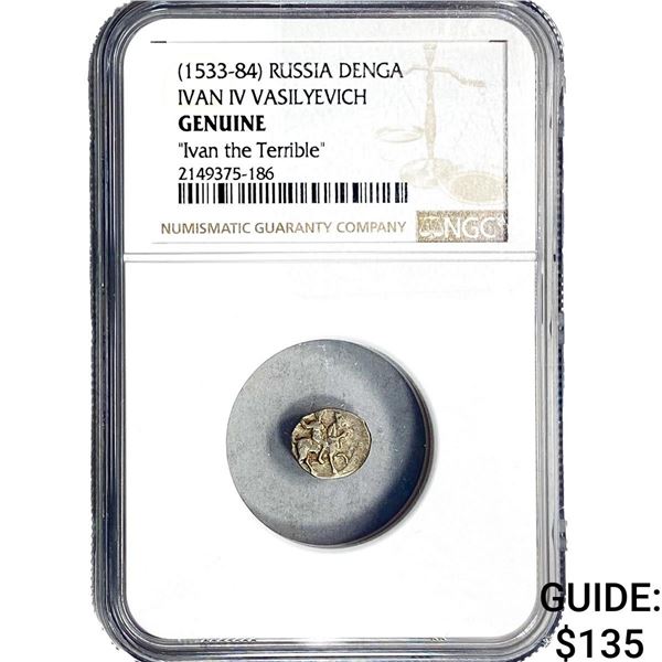 1533-84 Russia Denga Ivan IV Vasilyevich Terrible NGC Genuine