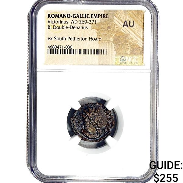 Romano-Gallic Victorinus,AD269-271 BI Dbl-Denarius NGC AU