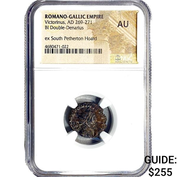 Romano-Gallic Victorinus,AD269-271 BI Dbl-Denarius NGC AU
