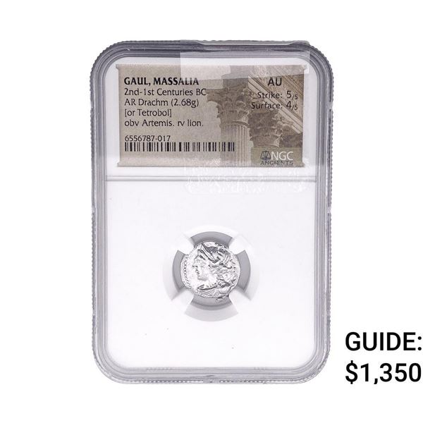 Gaul,Massalia2nd-1st Centuries BC AR Drachm 2.68g NGC AU