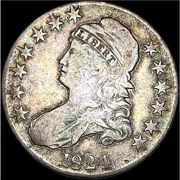 1824 Capped Bust Half Dollar LIGHTLY  CIRCULATED