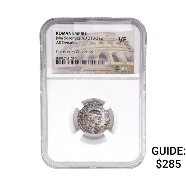 Roman Julia Soaemias, AD 218-222 AR Denarius NGC VF